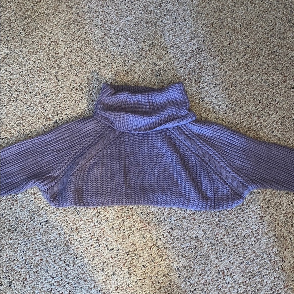 Cropped turtle neck sweater
